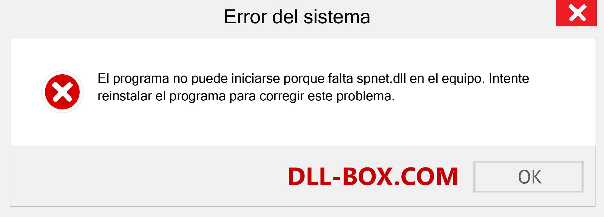 ¿Falta el archivo spnet.dll ?. Descargar para Windows 7, 8, 10 - Corregir spnet dll Missing Error en Windows, fotos, imágenes